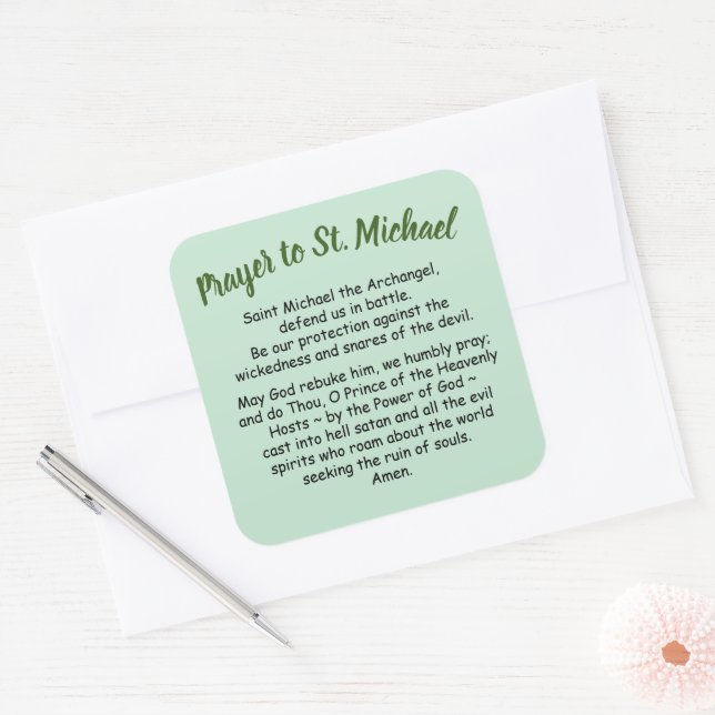 Adesivo Quadrado Grandes Stickers Oram a Ruas. Michael, o Arcanjo (Envelope)