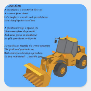 Adesivo Quadrado Grandson Poem - Digger