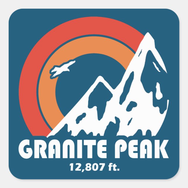 Adesivo Quadrado Granite Peak Montana Sun Eagle (Frente)