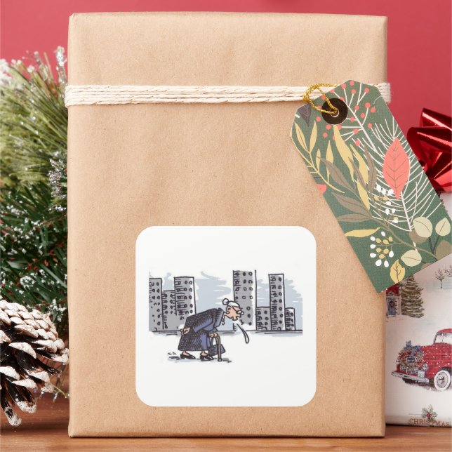 Adesivo Quadrado Granny Spitting! in city square large stickers (Feriado)