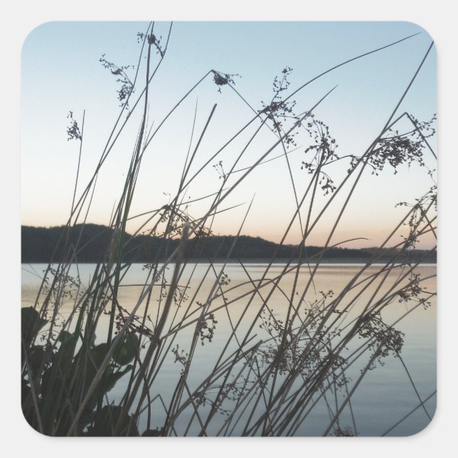 Adesivo Quadrado Grãos no lago Sunset (Frente)