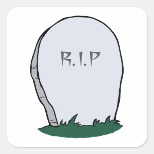 Adesivo Quadrado Gravestone RIP