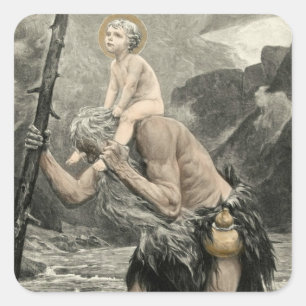 Adesivo Quadrado Gravura da oração do viagem do cristo de