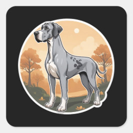 Adesivo Quadrado Great Dane