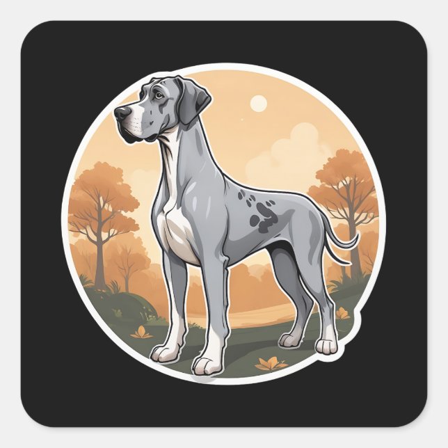 Adesivo Quadrado Great Dane (Frente)