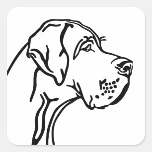 Adesivo Quadrado Great Dane drawing