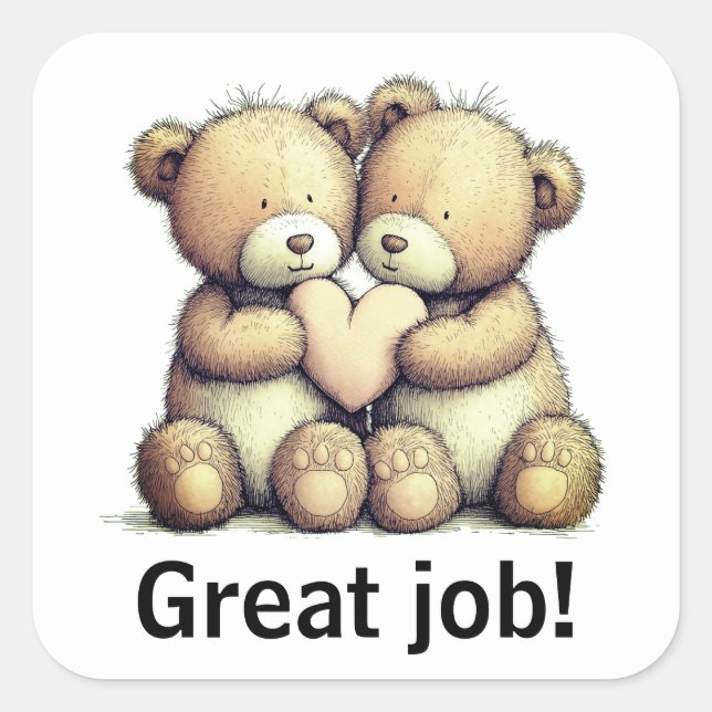 Adesivo Quadrado Great job stickers (Frente)