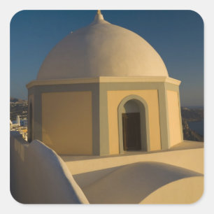 Adesivo Quadrado Grécia e ilha grega de Santorini, cidade de 2