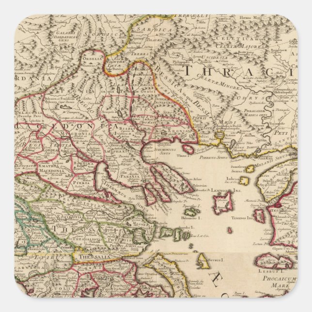 Adesivo Quadrado Grécia e Macedônia (Frente)