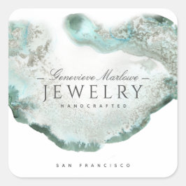 Adesivo Quadrado Green Agate Jewelry Designer