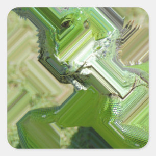 Adesivo Quadrado Green Iguana