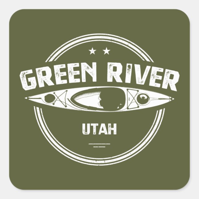 Adesivo Quadrado Green River Utah Kayaking (Frente)
