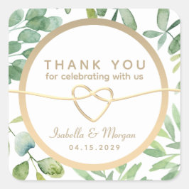 Adesivo Quadrado Greenere Dourado Deixa O Casamento Botânico Obriga