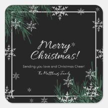 Greenery White Snowflake Nome da Família de Natal