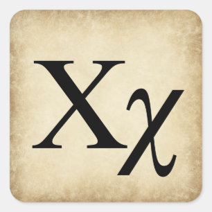 Adesivo Quadrado Grego - Letra alfabética chi