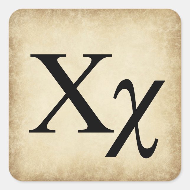 Adesivo Quadrado Grego - Letra alfabética chi (Frente)