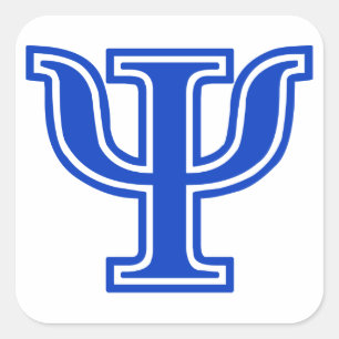 Adesivo Quadrado Grego - Letra Psi Azul Monograma inicial