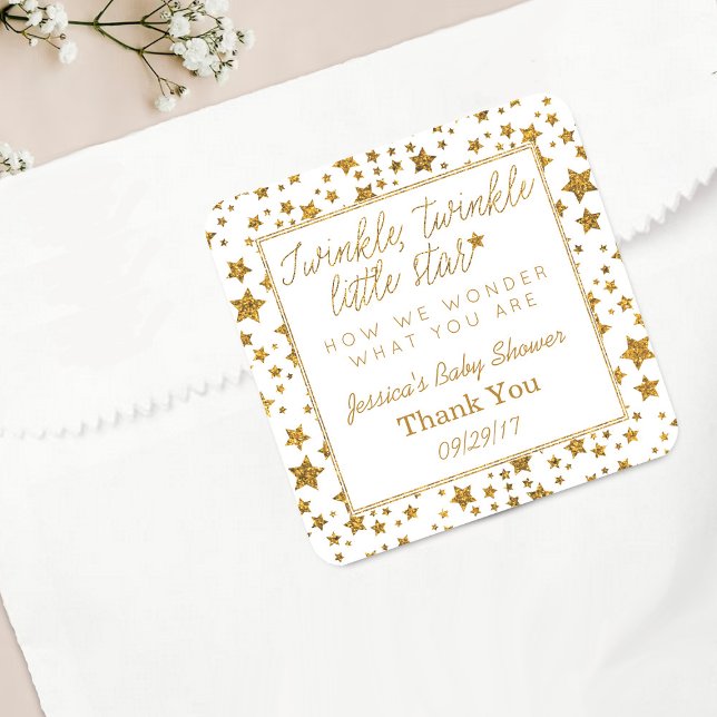 Adesivo Quadrado Grelha, Grelha, Pequeno Chá de fraldas De Estrela  (Criador carregado)