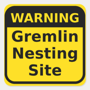 Adesivo Quadrado Gremlin Warning Sticker