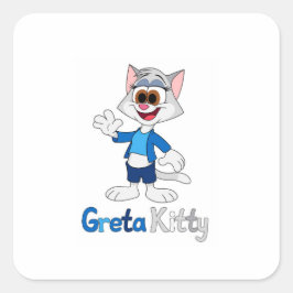 Adesivo Quadrado Greta Kitty