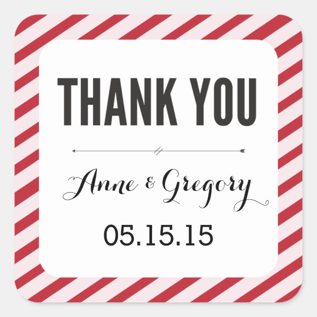 Adesivo Quadrado Greve de Carnaval Vermelha Muito Obrigado Pelos Pi (Frente)