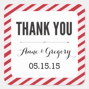 Adesivo Quadrado Greve de Carnaval Vermelha Muito Obrigado Pelos Pi