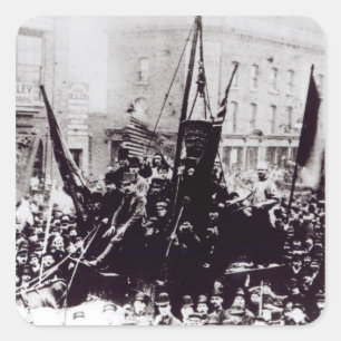 Adesivo Quadrado Greve de doca de Londres, 1889 2