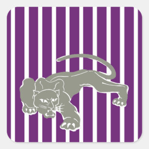 Adesivo Quadrado Greve de Safari Violeta Africana com Leopardo