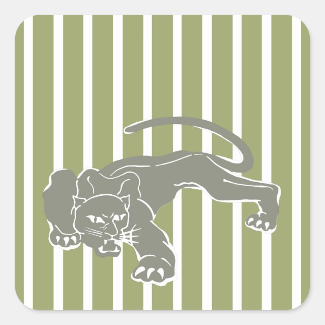 Adesivo Quadrado Greve Safari Verde com Leopardo (Frente)