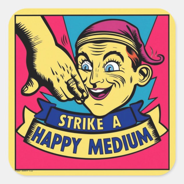 Adesivo Quadrado Greve Um Meio Feliz (Frente)