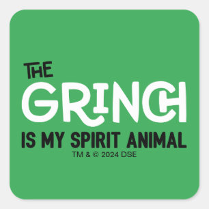 Adesivo Quadrado Grinch é meu Animal Espiritual