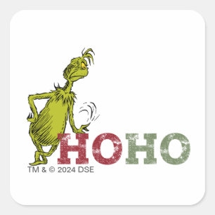 Adesivo Quadrado Grinch Ho Ho Ho
