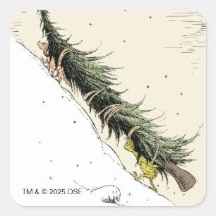 Adesivo Quadrado Grinch & Max Devolvem a Árvore de Natal