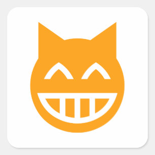 Adesivo Quadrado Grinning Emoji Cat