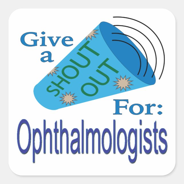 Adesivo Quadrado Gritar para Ofthamologistas (Frente)