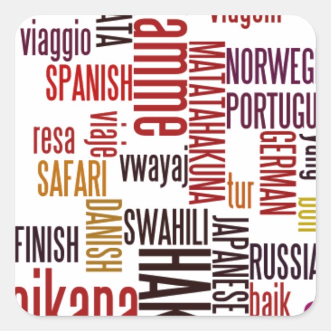 Adesivo Quadrado Groove Global: Hakuna Matata em Cada Linguagem (Frente)