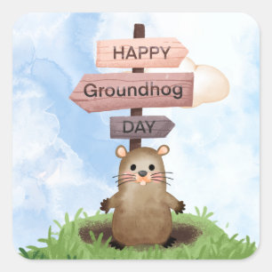 Adesivo Quadrado Groundhog