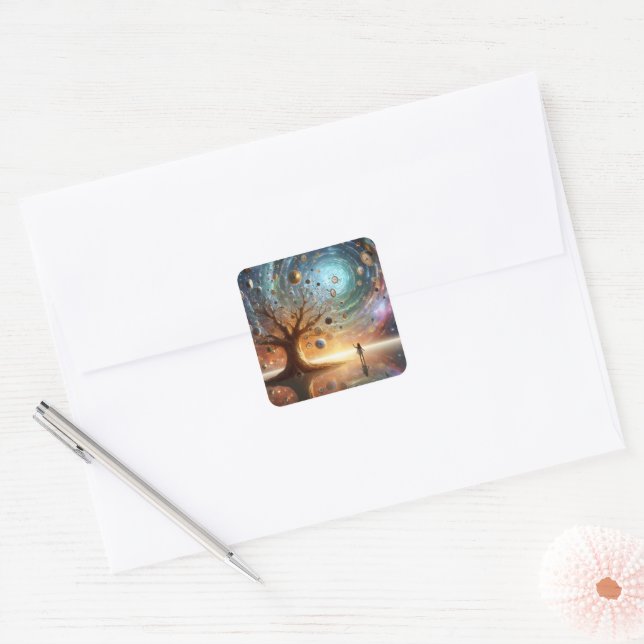 Adesivo Quadrado Grove de Caçadores de Tempo (Envelope)