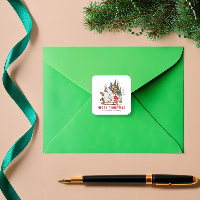 Adesivo Quadrado Grpolegadas e Max Runaway Sleigh (Sticker on envelope)