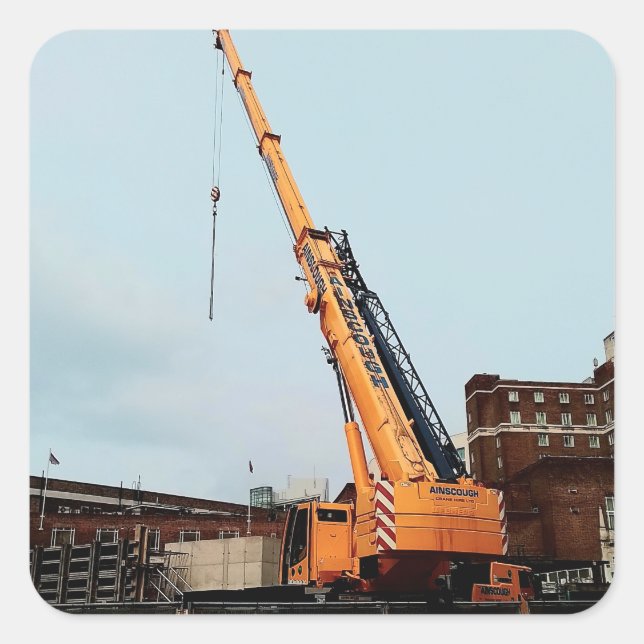 Adesivo Quadrado Grua amarela (Frente)