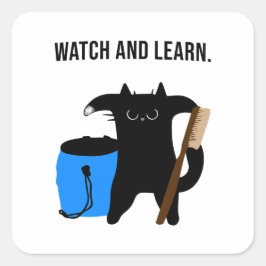 Adesivo Quadrado Grumpy Cat Teaches Climbing Collection