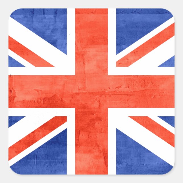 Adesivo Quadrado Grunge Reino Unido Flag (Frente)