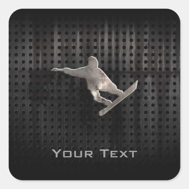 Adesivo Quadrado Grunge Snowboard (Frente)