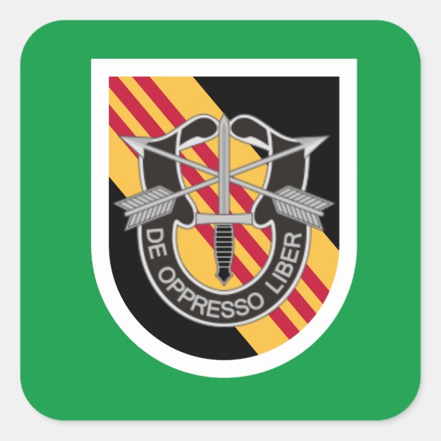 ADESIVO QUADRADO GRUPO DAS FORÇAS ESPECIAIS 5 BERET FLASH/DUI (Frente)