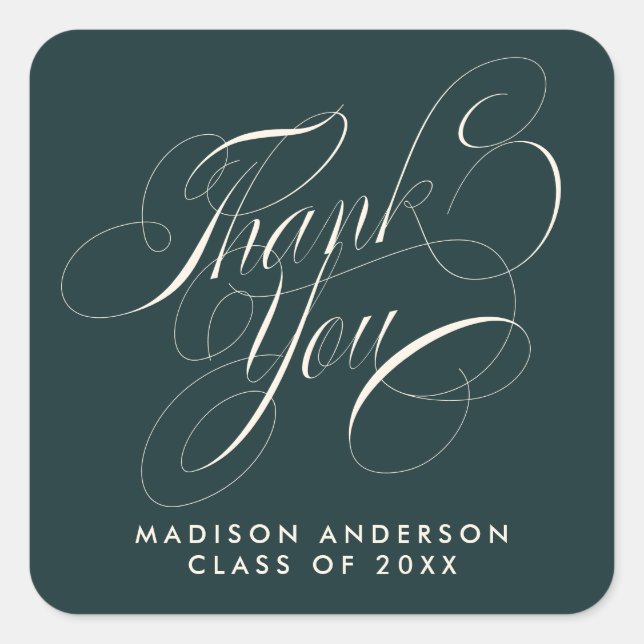 Adesivo Quadrado Grupo de Formando do Script Clássico Obrigado Enve (Frente)