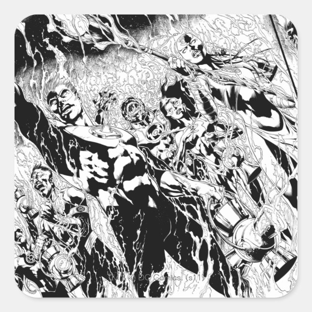 Adesivo Quadrado Grupo Lanterna Verde (Frente)