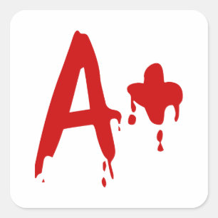 Adesivo Quadrado Grupo Sanguíneo A+ Hospital #Horror Positivo