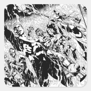 Adesivo Quadrado Grupo verde da lanterna