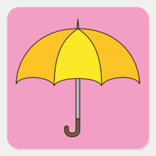 Adesivo Quadrado Guarda-chuva Amarelo