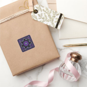 Adesivo Quadrado Guarda-chuva e corações roxos .7